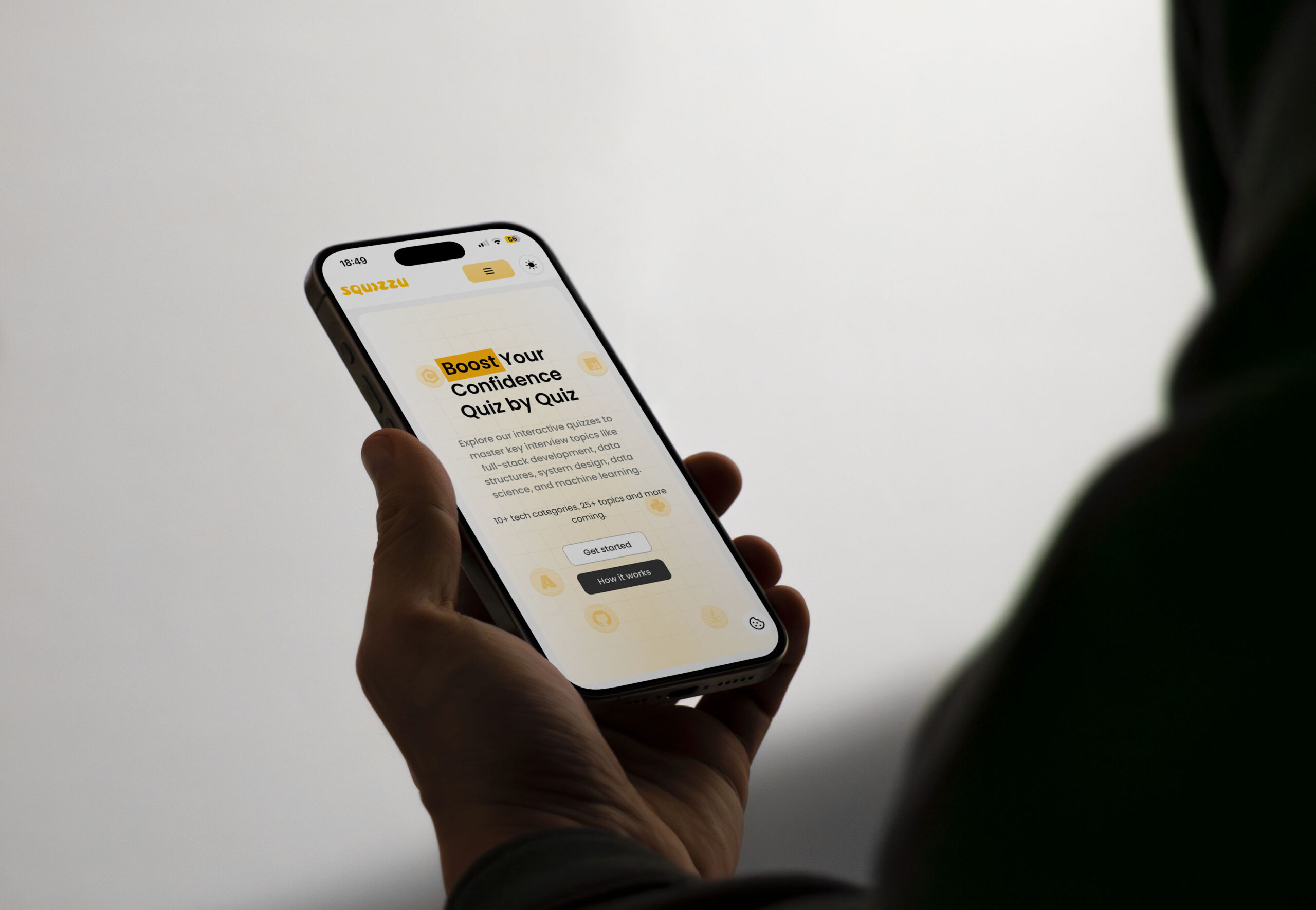 squizzu - Landing Page Phone Mockup